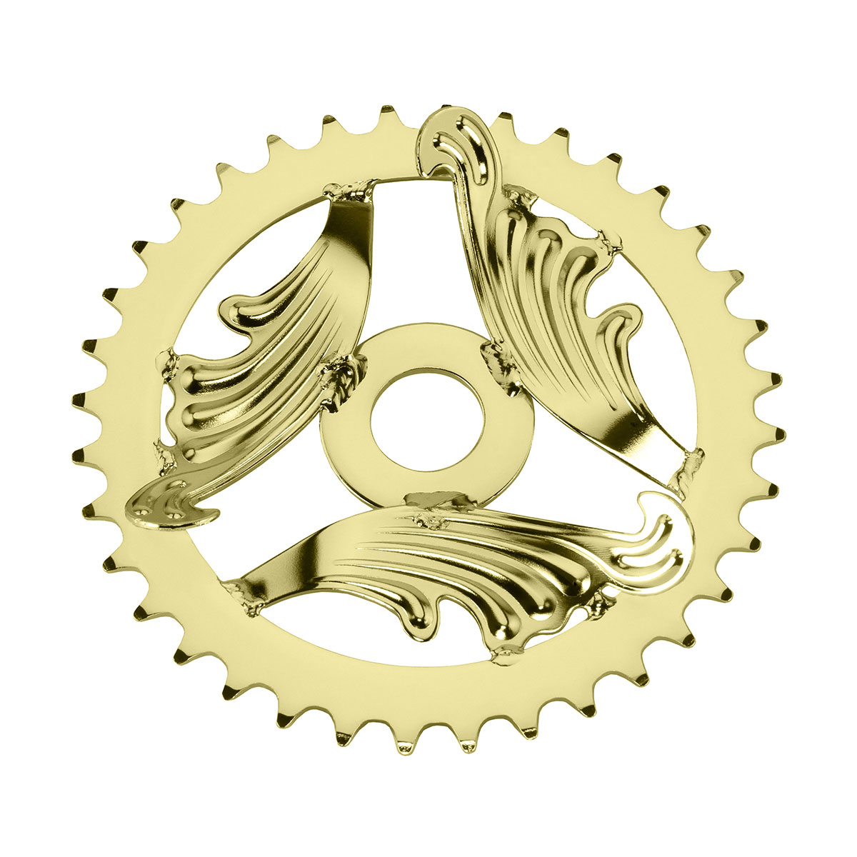 Lowrider 3D/Wing Steel Chainring 1/2 X 1/8 36t Gold.